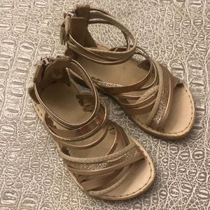 Gold sandals. Size 5